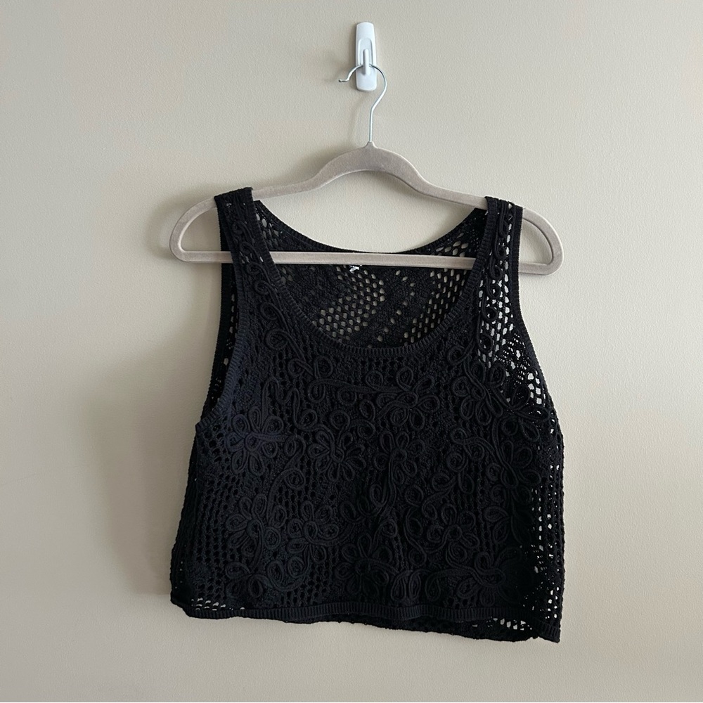 Kensie Black Knit Crop Top